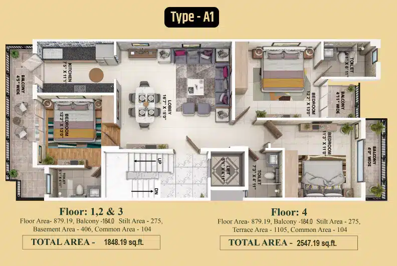 ROF-Pravasa-Type-A1 Floor Plan